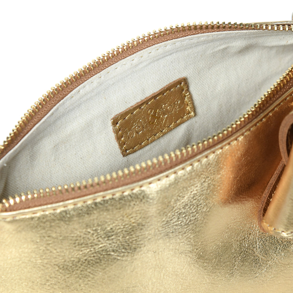 
                  
                    Load image into Gallery viewer, INDIRA Bow Detail Clutch / Crossbody in Dark Gold
                  
                