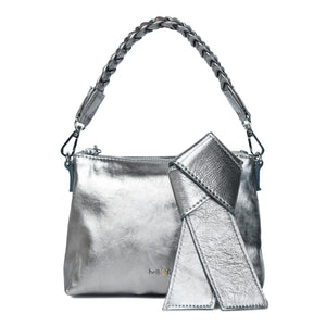 
                  
                    Load image into Gallery viewer, INDIRA Bow Detail Clutch / Crossbody in Gunmetal
                  
                