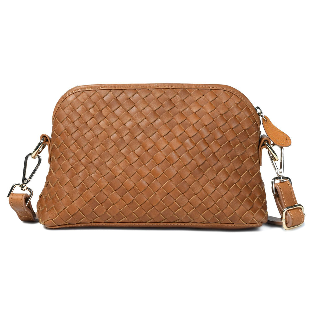 
                  
                    Load image into Gallery viewer, IRA Hand Woven Crossbody Bag in Caramel Leather
                  
                