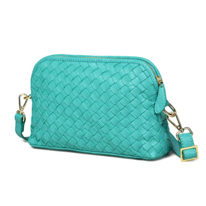 
                  
                    Load image into Gallery viewer, IRA Hand Woven Crossbody Bag in Teal Leather
                  
                