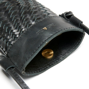
                  
                    Load image into Gallery viewer, KASI Mini Hand Woven Crossbody Bag in Black Leather
                  
                