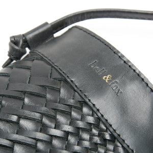 
                  
                    Load image into Gallery viewer, KASI Mini Hand Woven Crossbody Bag in Black Leather
                  
                