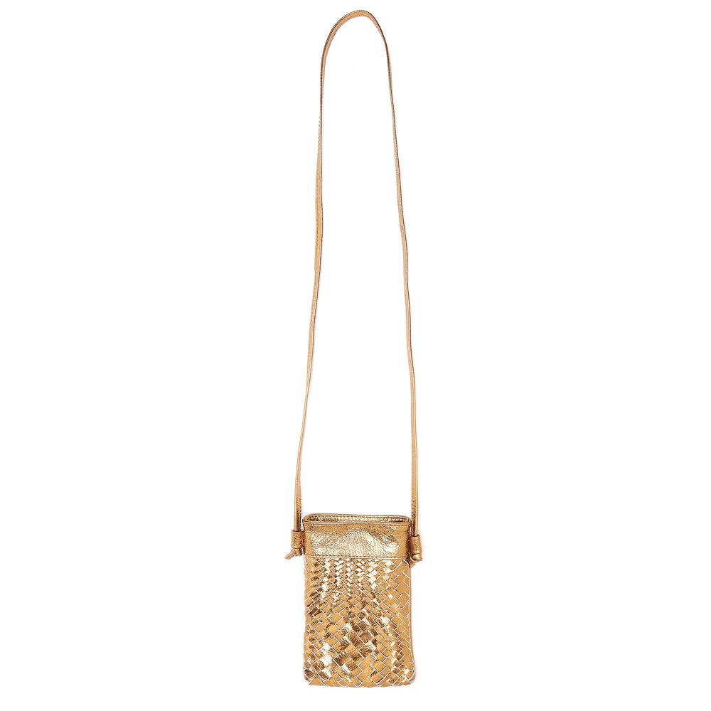 
                  
                    Load image into Gallery viewer, KASI Mini Hand Woven Crossbody Bag in Bronze Metallic
                  
                