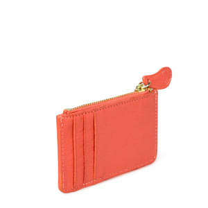 
                  
                    Load image into Gallery viewer, LIA Leather Card Holder - Coral Leather
                  
                