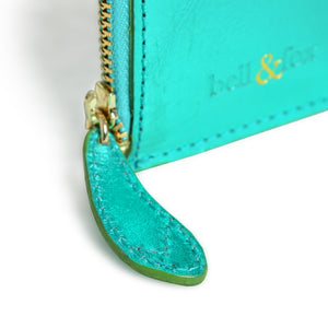 
                  
                    Load image into Gallery viewer, LIA Leather Card Holder - Emerald Metallic
                  
                