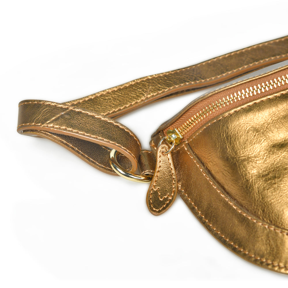 
                  
                    Load image into Gallery viewer, LIBERTY Crossbody Bag in Bronze Metallic Leather
                  
                