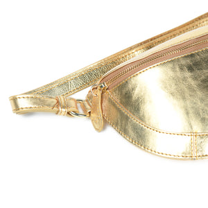 
                  
                    Load image into Gallery viewer, LIBERTY Crossbody Bag in Dark Gold Metallic Leather
                  
                