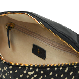 
                  
                    Load image into Gallery viewer, LIBERTY LUXE Crossbody Bag in Black Leather with Black &amp;amp; White
                  
                