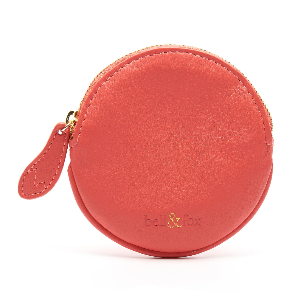 MAE Coin Purse in Coral Leather