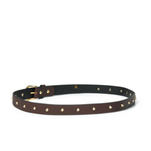 
                  
                    Load image into Gallery viewer, MAHI Studded Leather Belt - Brown
                  
                