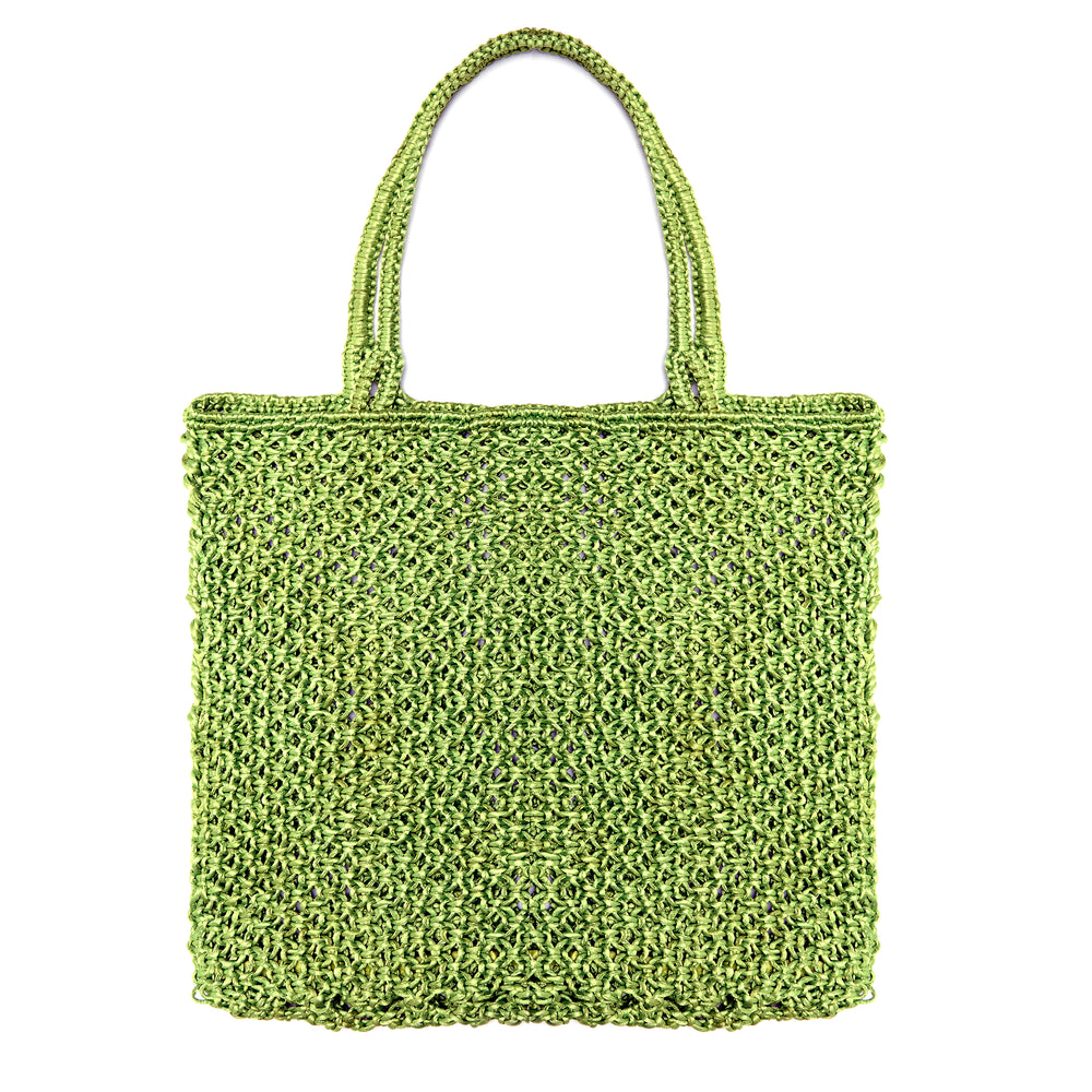 MARA Hand Woven Macrame Bag - Apple Green