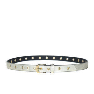 
                  
                    Load image into Gallery viewer, Misha Eyelet Leather Belt - Champagne
                  
                