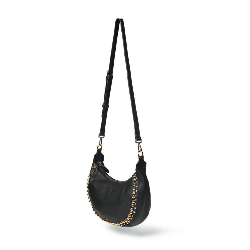 
                  
                    Load image into Gallery viewer, ROBYN Studded Crossbody Bag - Black Leather
                  
                