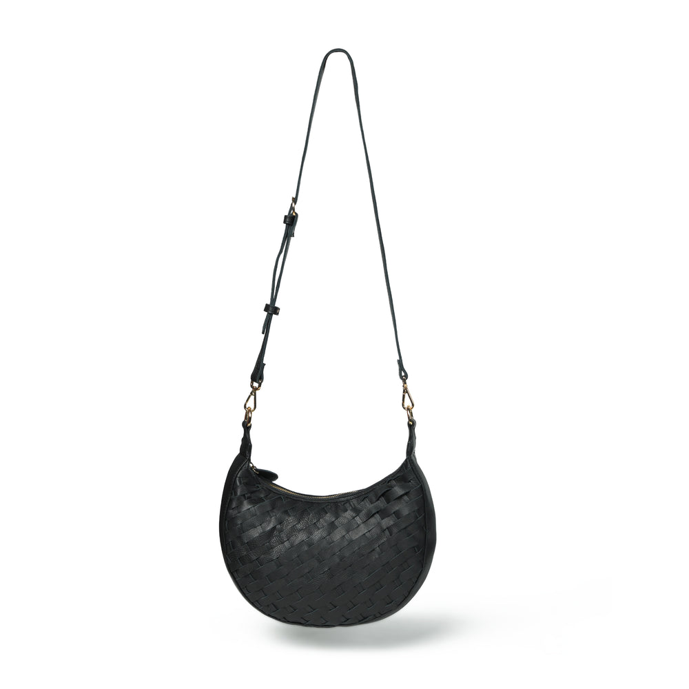 
                  
                    Load image into Gallery viewer, ROBYN Hand Woven Crossbody Bag - Black Leather
                  
                