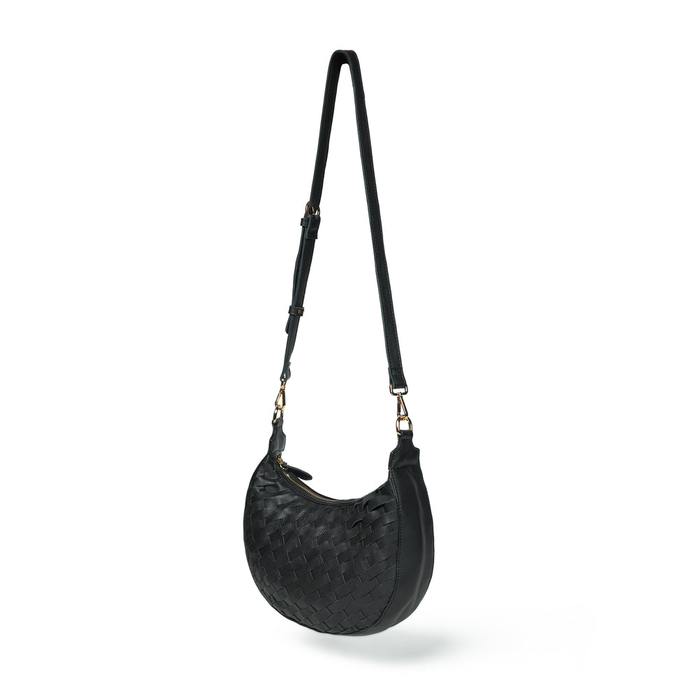 
                  
                    Load image into Gallery viewer, ROBYN Hand Woven Crossbody Bag - Black Leather
                  
                