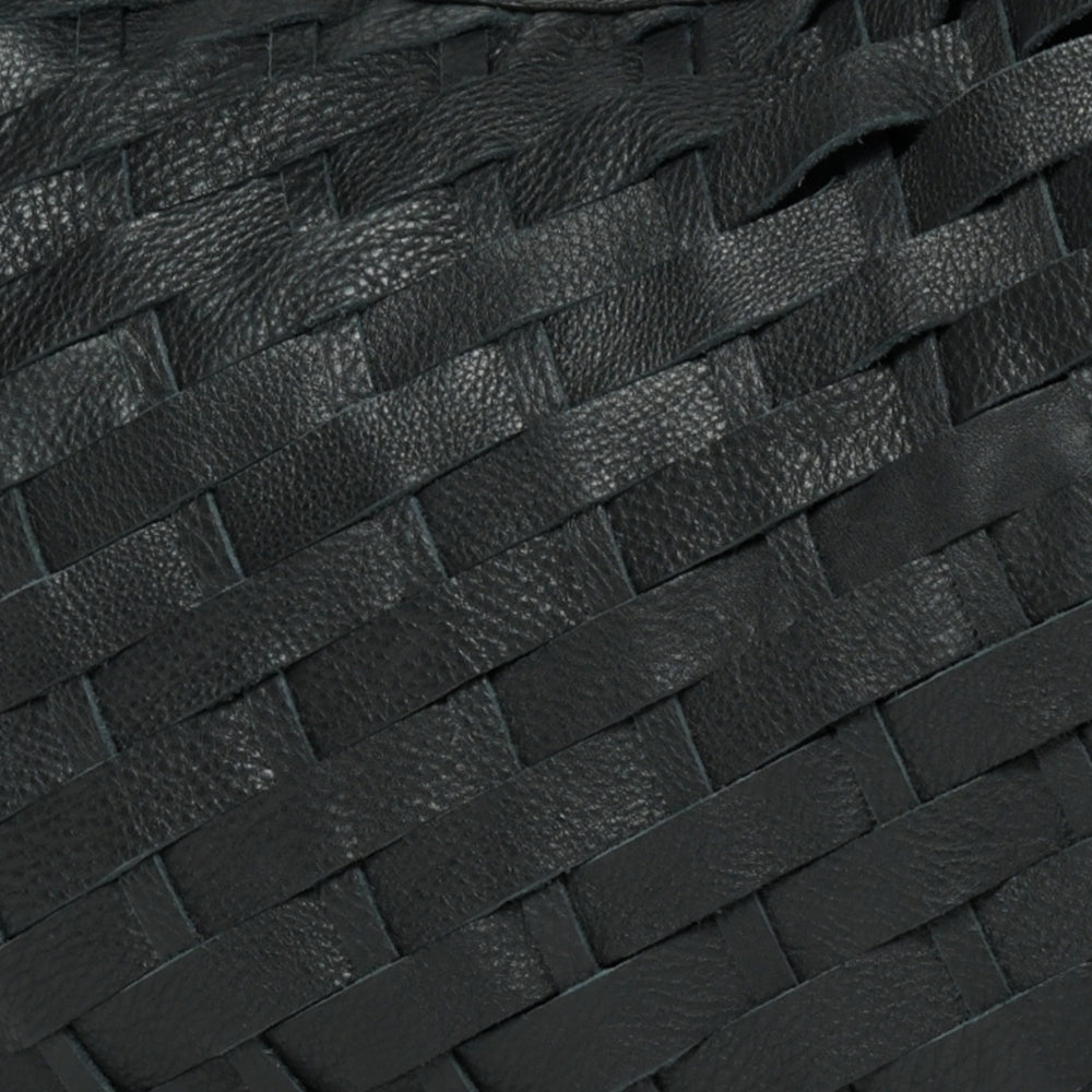 
                  
                    Load image into Gallery viewer, ROBYN Hand Woven Crossbody Bag - Black Leather
                  
                