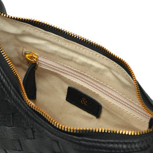 
                  
                    Load image into Gallery viewer, ROBYN Hand Woven Crossbody Bag - Black Leather
                  
                