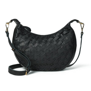 
                  
                    Load image into Gallery viewer, ROBYN Hand Woven Crossbody Bag - Black Leather
                  
                