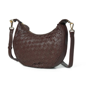 
                  
                    Load image into Gallery viewer, ROBYN Hand Woven Crossbody Bag - Chocolate Brown Leather
                  
                