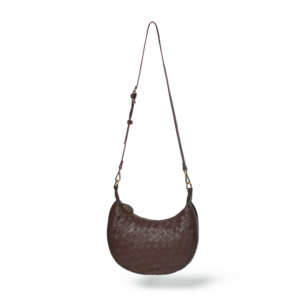 
                  
                    Load image into Gallery viewer, ROBYN Hand Woven Crossbody Bag - Chocolate Brown Leather
                  
                