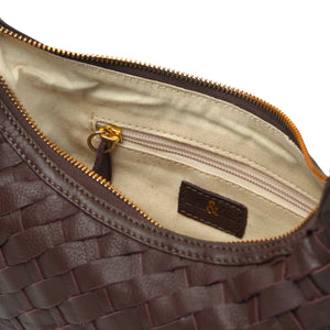 
                  
                    Load image into Gallery viewer, ROBYN Hand Woven Crossbody Bag - Chocolate Brown Leather
                  
                