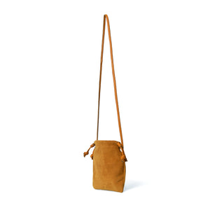 
                  
                    Load image into Gallery viewer, WILLOW Drawstring Crossbody Bag in Tan Suede
                  
                