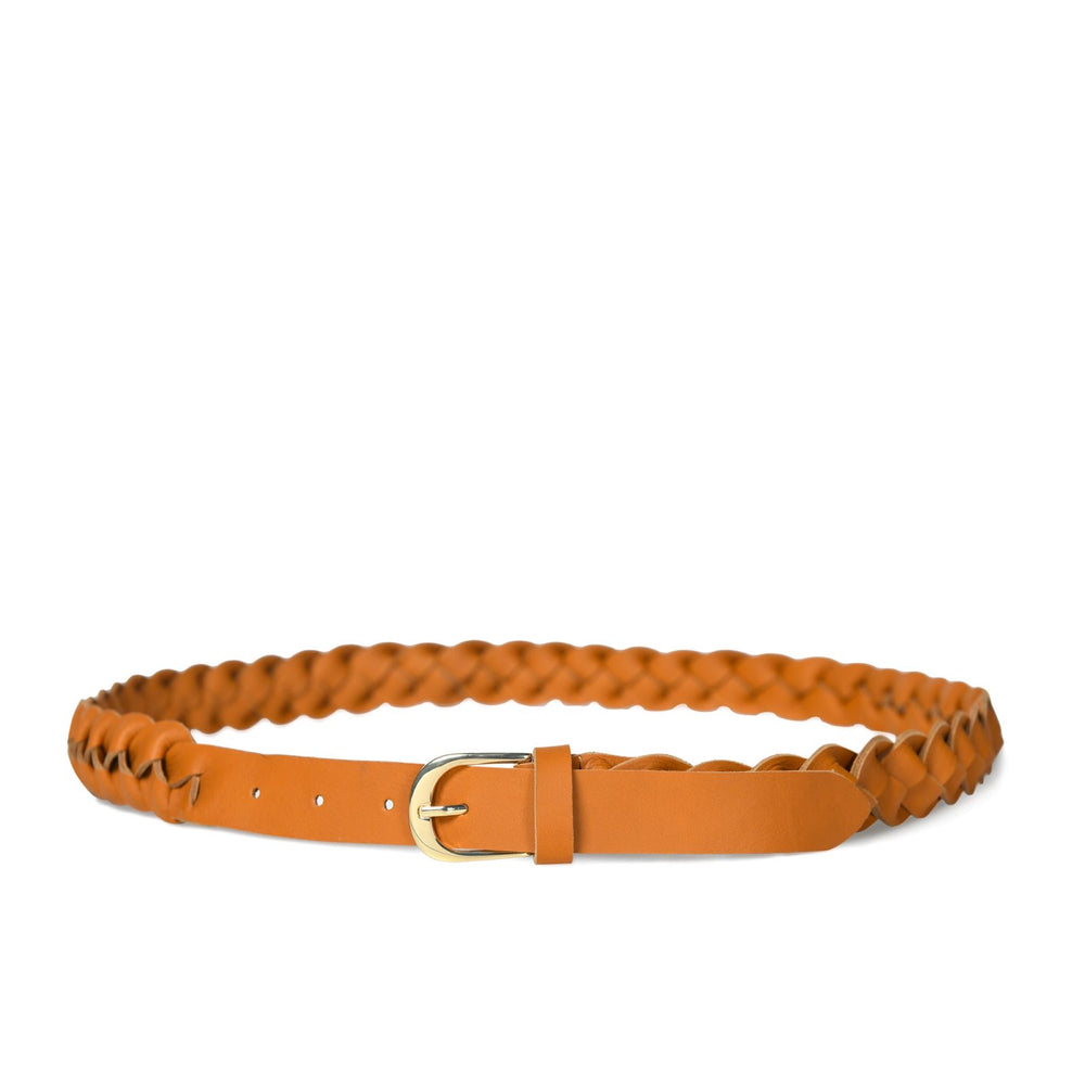 MADRI Hand Woven Leather Belt - Caramel