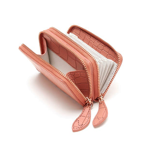 
                  
                    Load image into Gallery viewer, terracotta pink croc embossed leather mini purse
                  
                