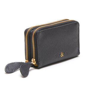 
                  
                    Load image into Gallery viewer, AVA Mini Double Zip Purse - Black
                  
                
