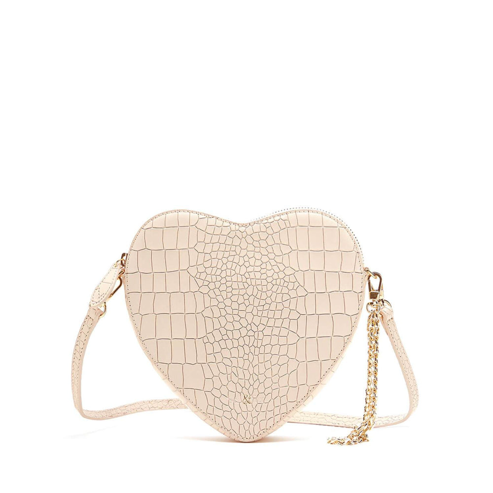 
                  
                    Load image into Gallery viewer, AMPUR HEART SHAPE CROSS BODY BAG POWDER CROC
                  
                
