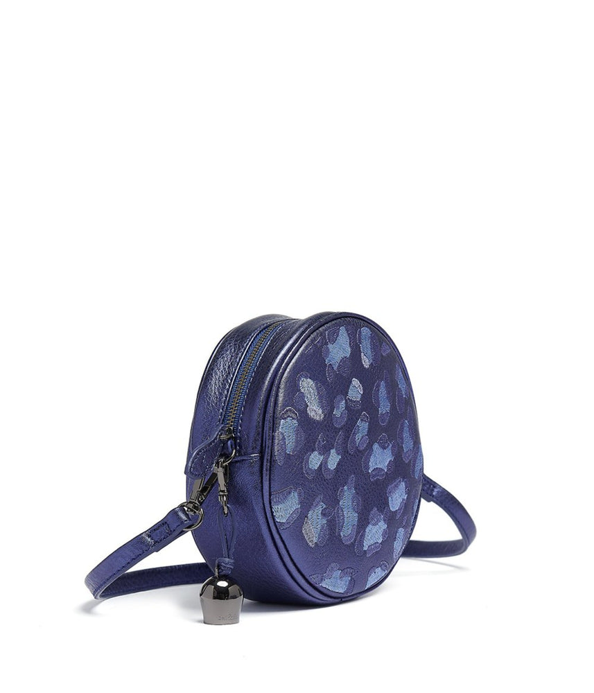 
                  
                    Load image into Gallery viewer, MIA Mini Canteen Crossbody / Wristlet Clutch Bag - Blue &amp;#39;Leopard&amp;#39;
                  
                