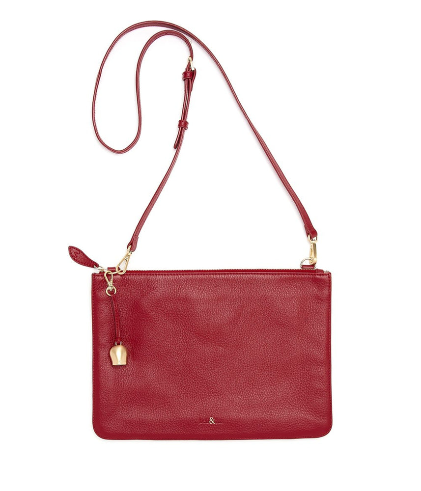 GIA Cross Body Bag / Oversize Clutch - Cherry Red