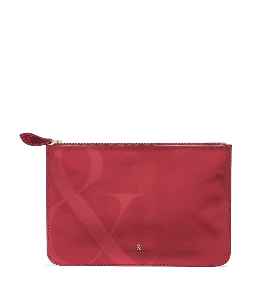 LEIA Clutch Bag - Cherry Red Metallic