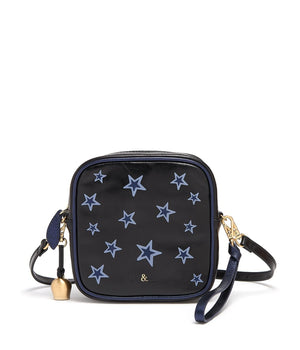 
                  
                    Load image into Gallery viewer, black star printed leather crossbody bag
                  
                