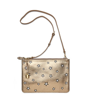 
                  
                    Load image into Gallery viewer, gold star print leather cross body bag
                  
                