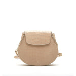 saddle crossbody bag in camel croc leather with gold colour chain detail