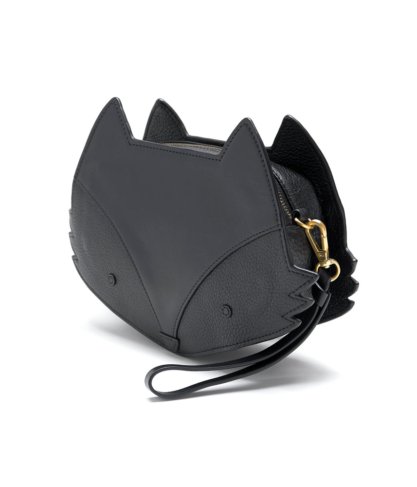 
                  
                    Load image into Gallery viewer, BLACK LEATHER FOX CROSSBODY BAG
                  
                