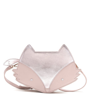 
                  
                    Load image into Gallery viewer, rose pink leather fox crossbody wristlet bag
                  
                