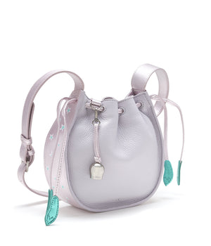 
                  
                    Load image into Gallery viewer, lavender leather drawstring boho crossbody bag
                  
                