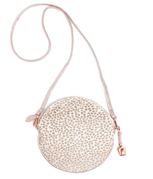 
                  
                    Load image into Gallery viewer, LUNA Cross Body / Wristlet Clutch Bag - White and Rose Gold &amp;#39;Pony&amp;#39;
                  
                