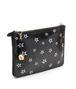black star print leather oversize clutch iPad case