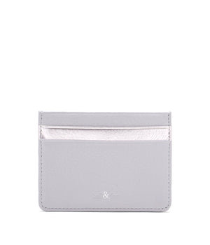 lavender grey leather card holder