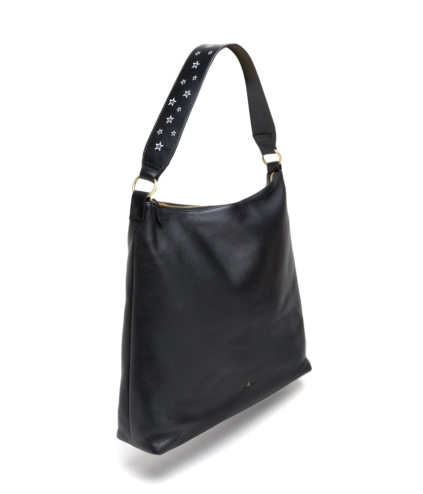 PIPER Hobo Bag - Black Leather