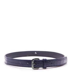 
                  
                    Load image into Gallery viewer, ERIN Leather Belt - Navy Croc
                  
                