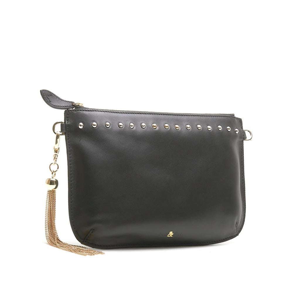
                  
                    Load image into Gallery viewer, IVY Studded Cross Body Bag / Clutch - Black Nappa
                  
                