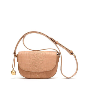 
                  
                    Load image into Gallery viewer, camel leather mini saddle bag
                  
                
