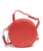poppy red leather canteen bag