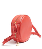 poppy red leather canteen bag