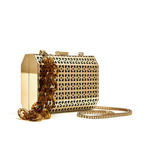 
                  
                    Load image into Gallery viewer, SAMIA Metal Evening Clutch Bag - Gold
                  
                