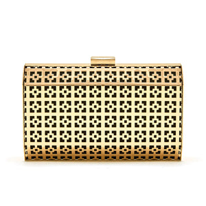 
                  
                    Load image into Gallery viewer, SAMIA Metal Evening Clutch Bag - Gold
                  
                